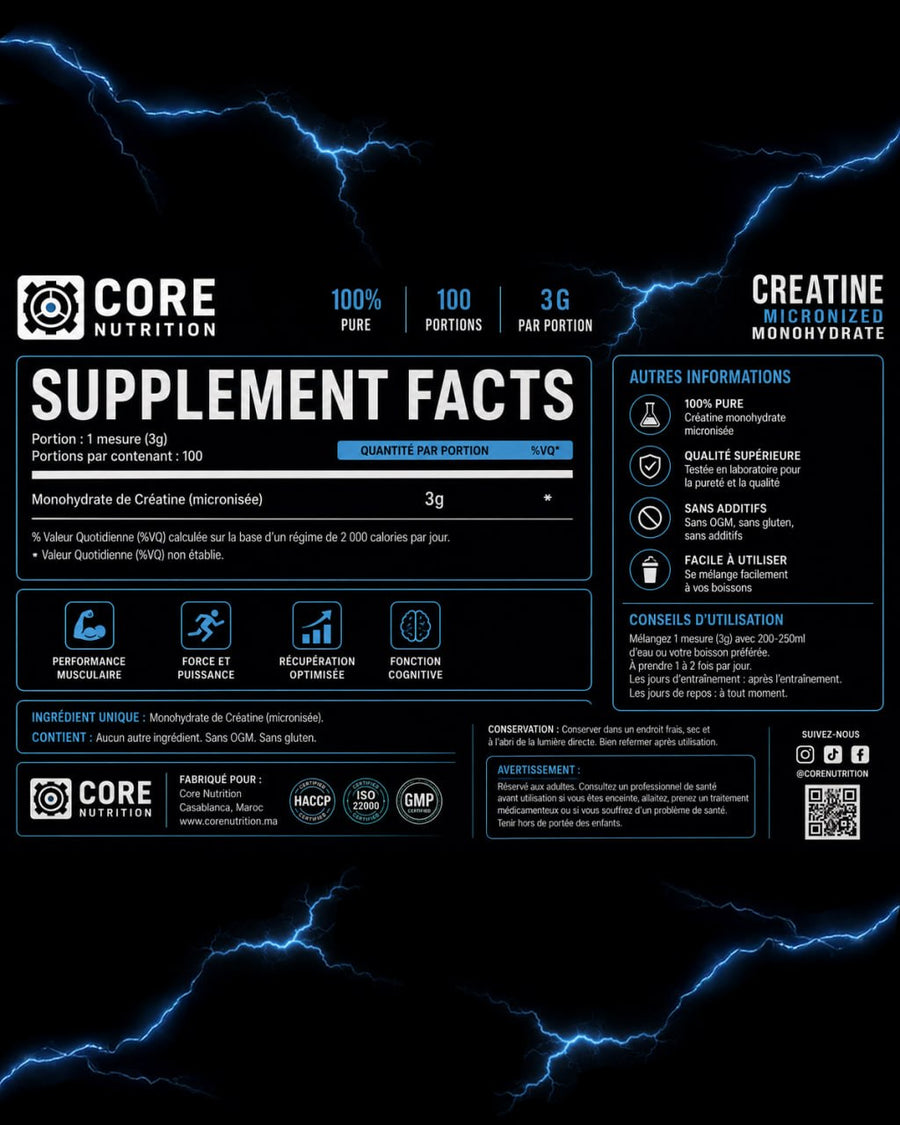 Utilisation de la créatine Core Nutrition